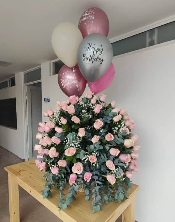 Ramo De Rosas Rosado de Elegancia - Imagen 2