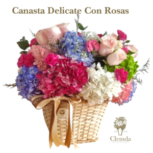 Canasta Delicate Con Rosas